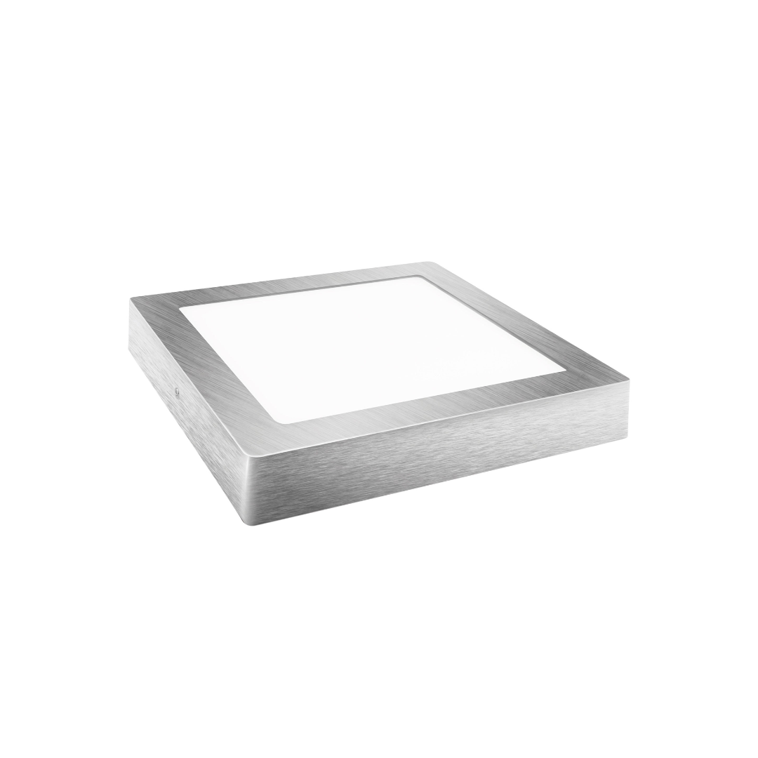 LED plafondlamp - opbouw vierkant - Neutraal wit - zilver - 6W LED plafondlamp - opbouw vierkant - Neutraal wit - zilver - 6W